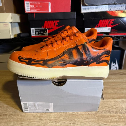 Size 12 - AF 1 Low Orange Skeleton Halloween