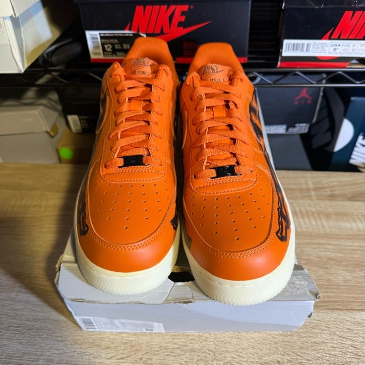 Size 12 - AF 1 Low Orange Skeleton Halloween