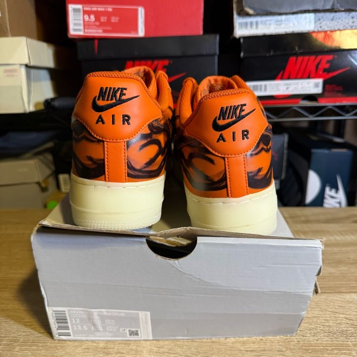 Size 12 - AF 1 Low Orange Skeleton Halloween