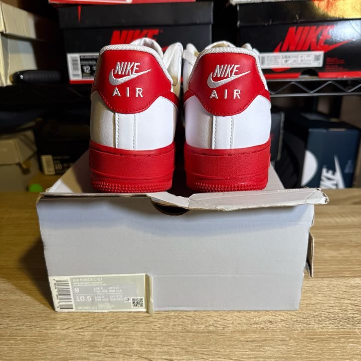 Size 9 - AF 1 Low White Red Sole