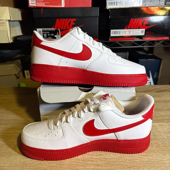 Size 9 - AF 1 Low White Red Sole