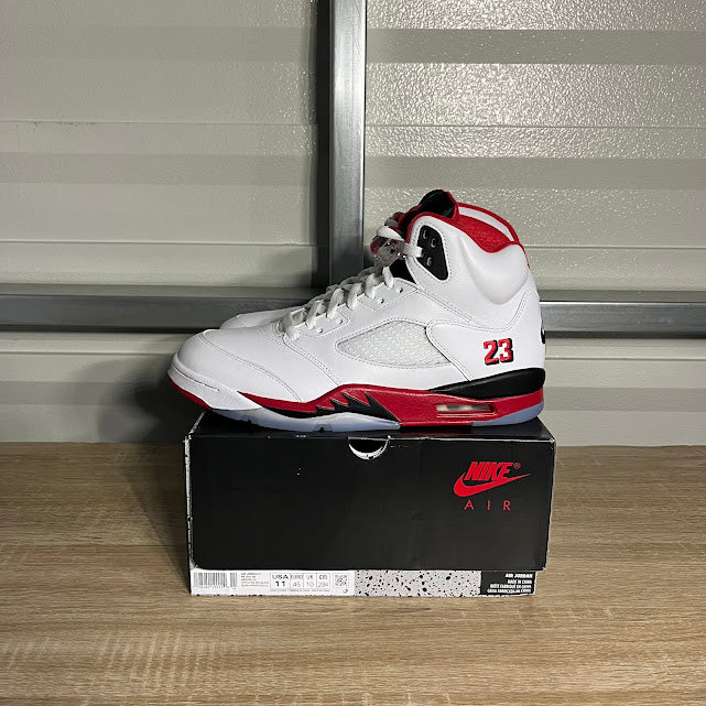 Size 11 - AJ 5 Retro Fire Red Black Tongue