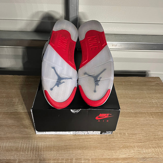 Size 11 - AJ 5 Retro Fire Red Black Tongue