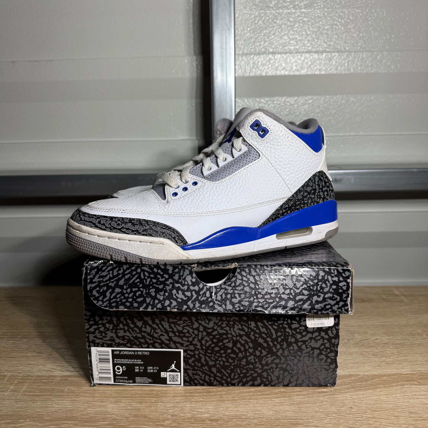 Size 9.5 - AJ 3 Retro Racer Blue