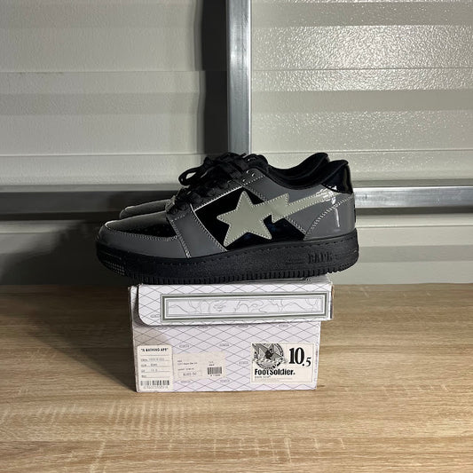Size 10.5 - BAPE Sta Low Black and Grey