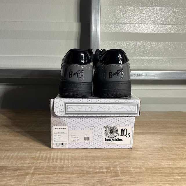 Size 10.5 - BAPE Sta Low Black and Grey