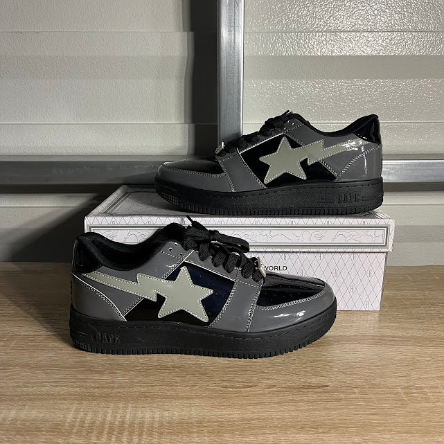 Size 10.5 - BAPE Sta Low Black and Grey