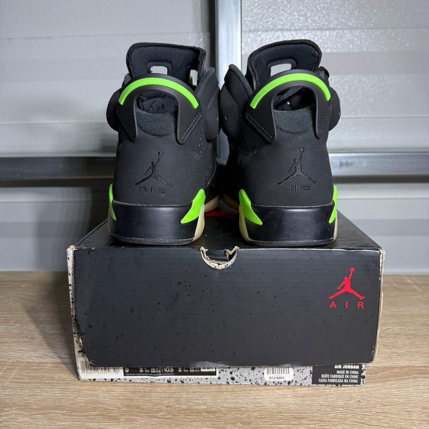 Size 9 - AJ 6 Retro Electric Green