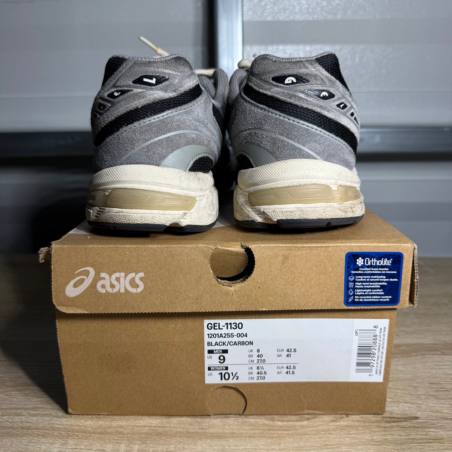 Size 9 - Asics Gel-1130 Black Carbon