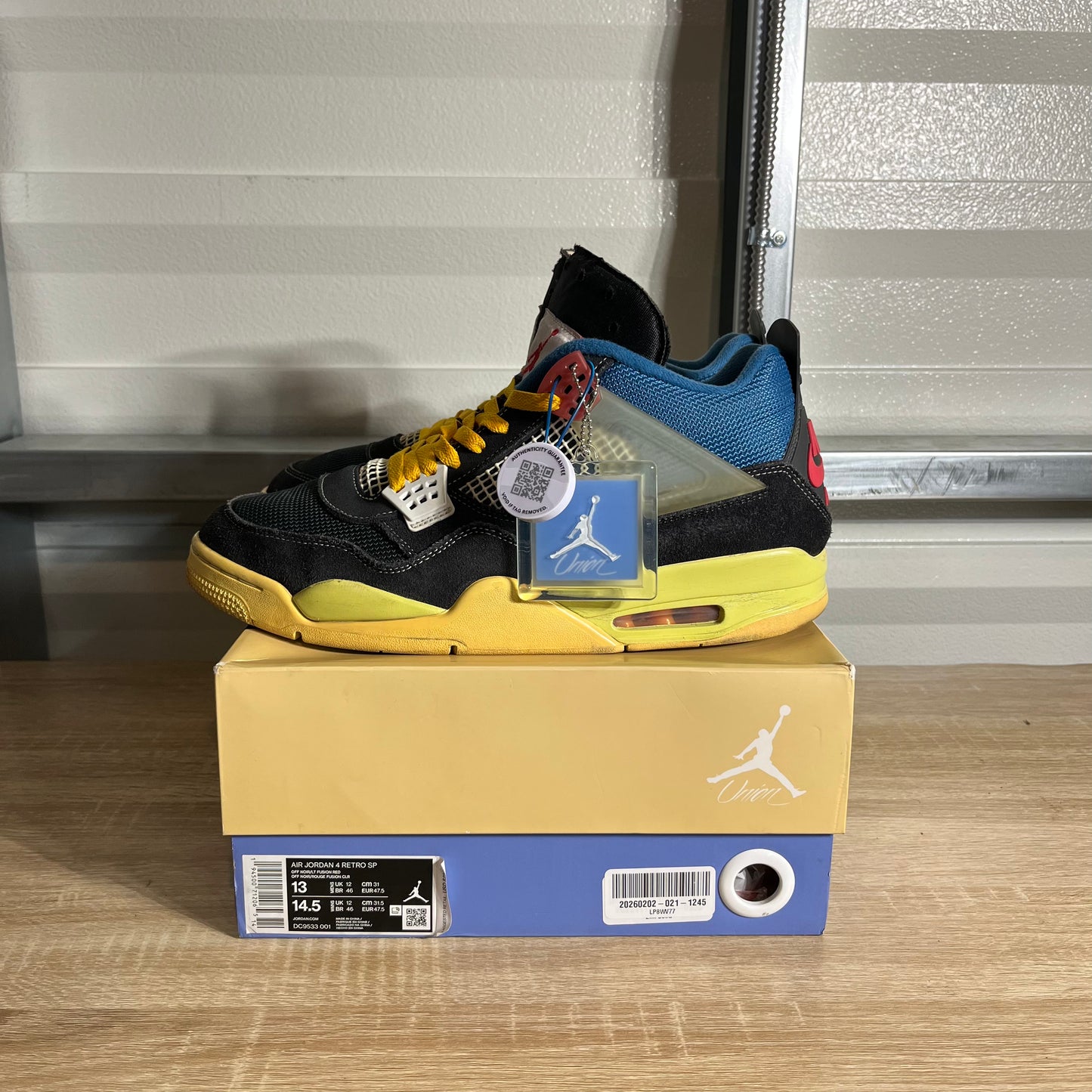Size 13 - AJ 4 Retro Union LA Off Noir