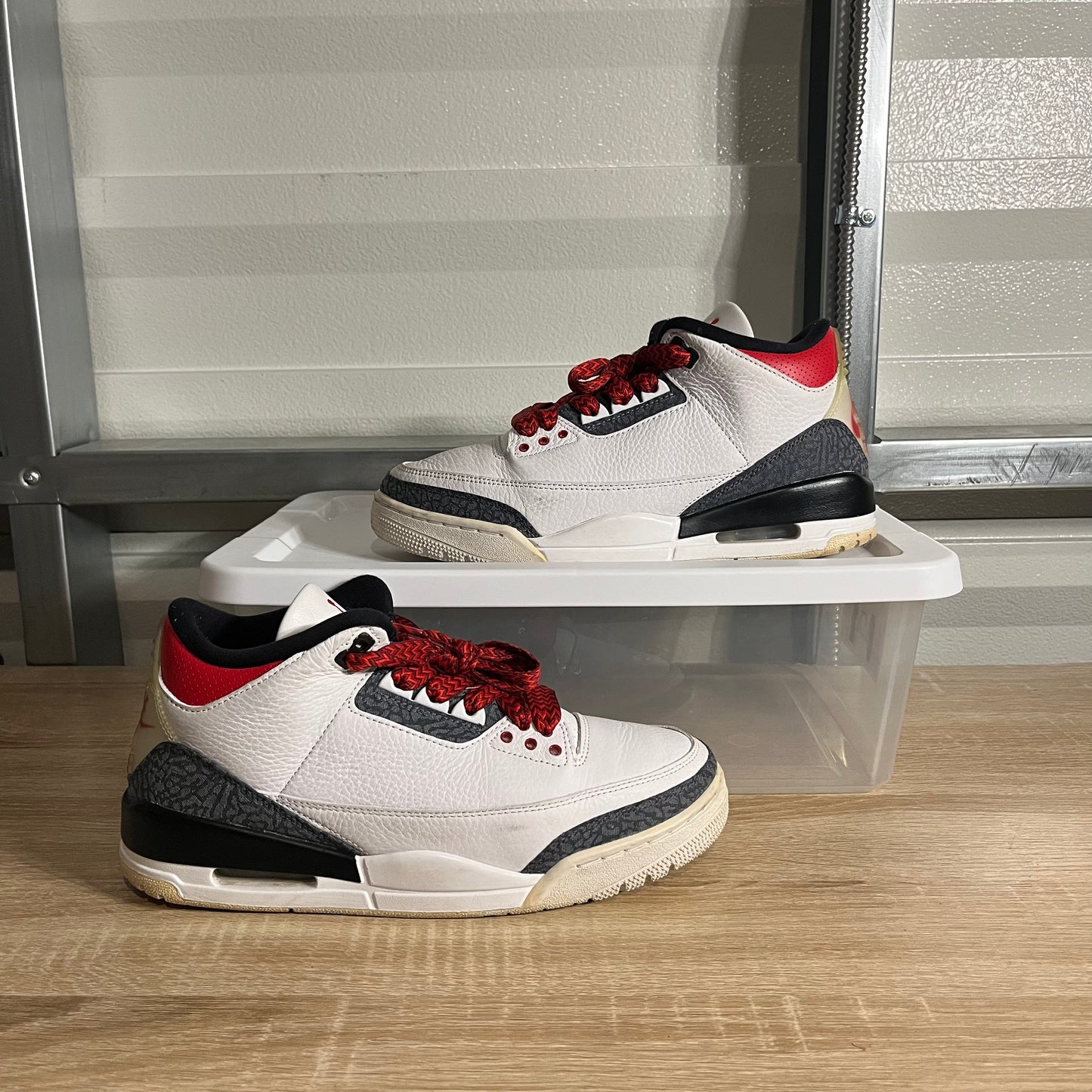 Size 9 - AJ 3 Retro Fire Red Denim