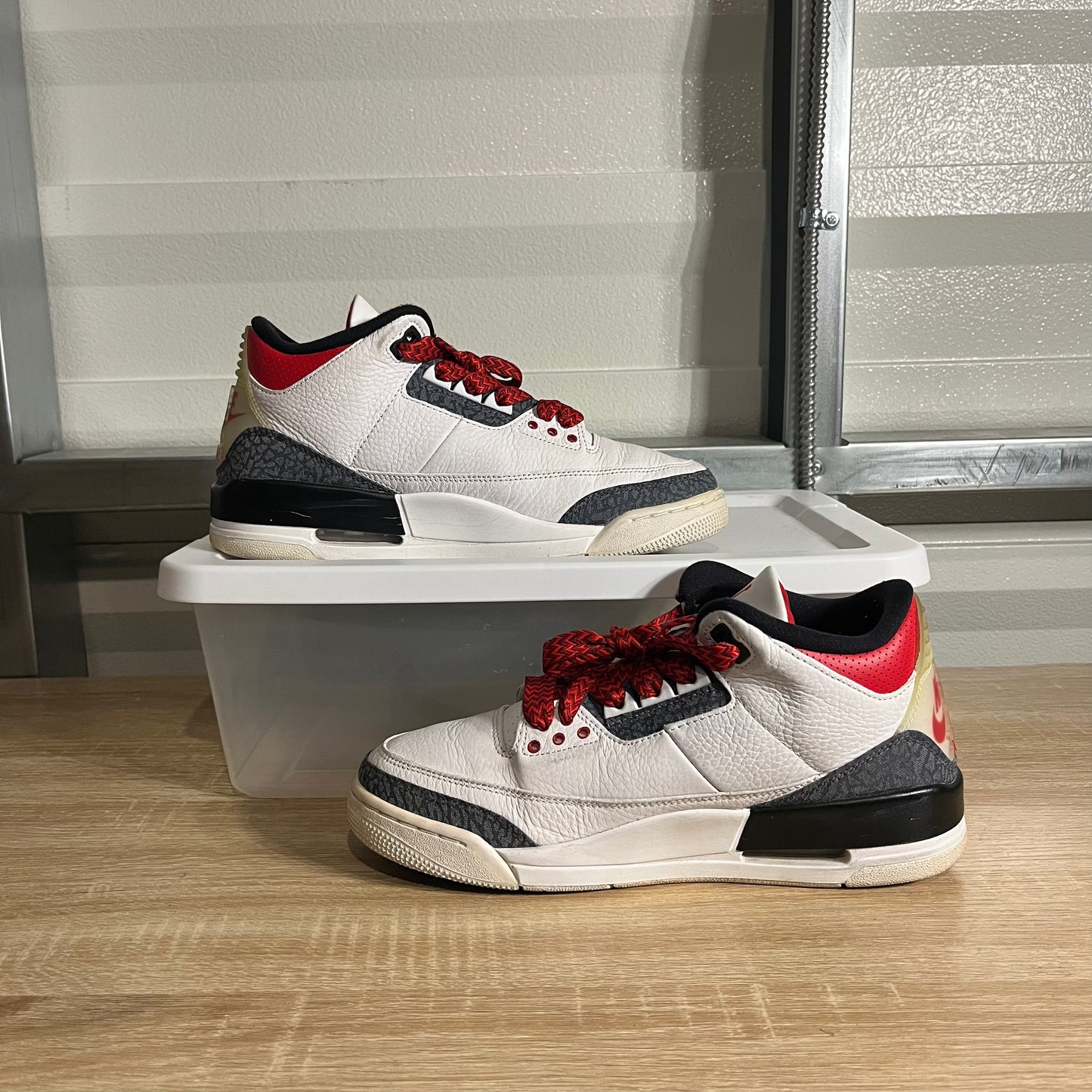 Size 9 - AJ 3 Retro Fire Red Denim