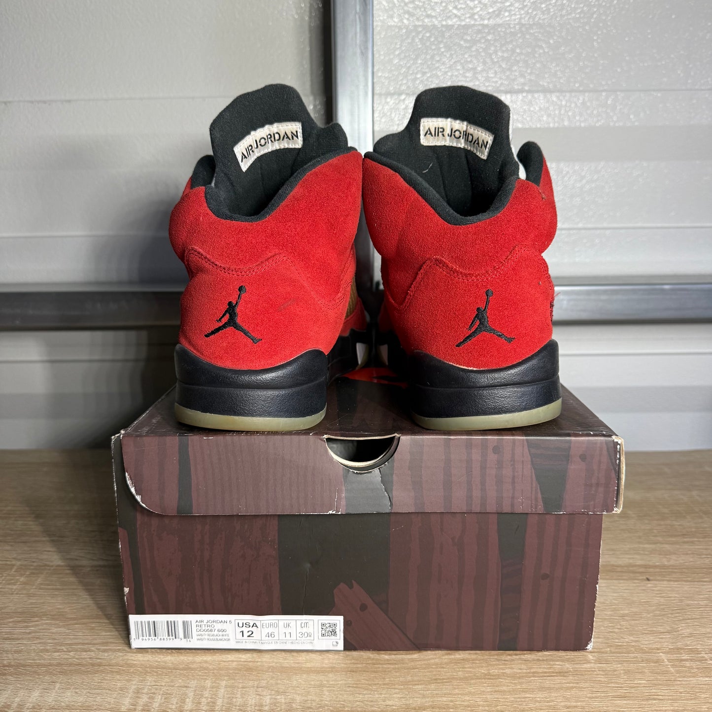 Size 12 -  AJ 5 Retro Raging Bull