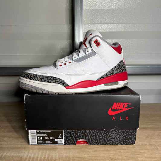Size 13 - AJ 3 Retro OG Fire Red 2022