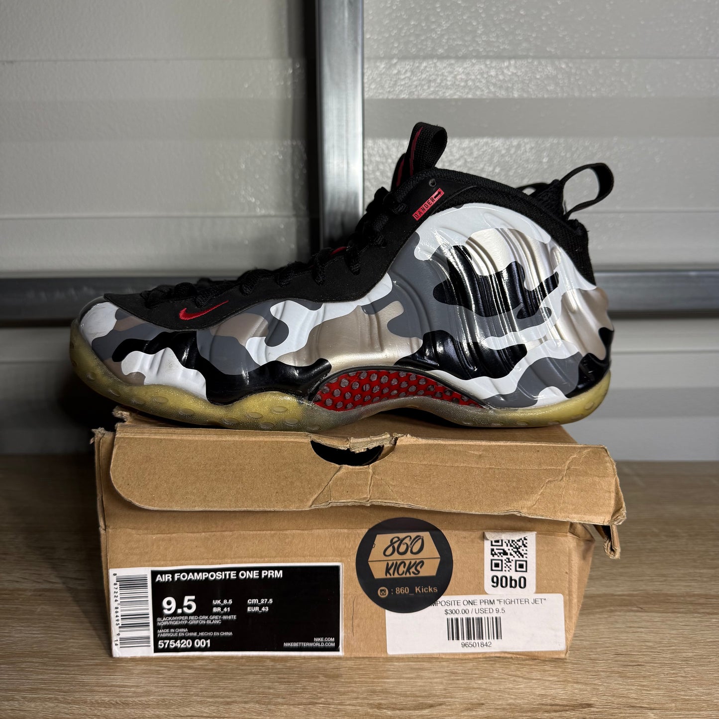 Size 9.5 - Air Foamposite One PRM Fighter Jet