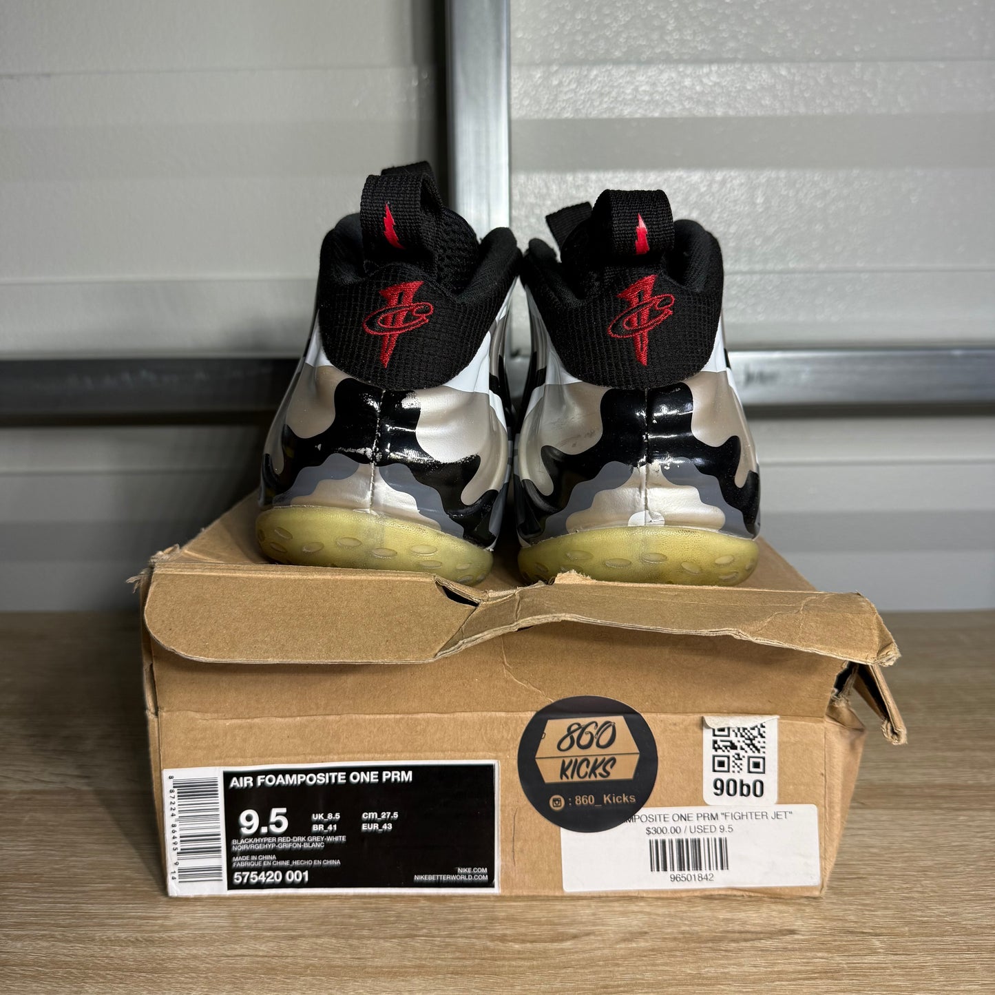 Size 9.5 - Air Foamposite One PRM Fighter Jet