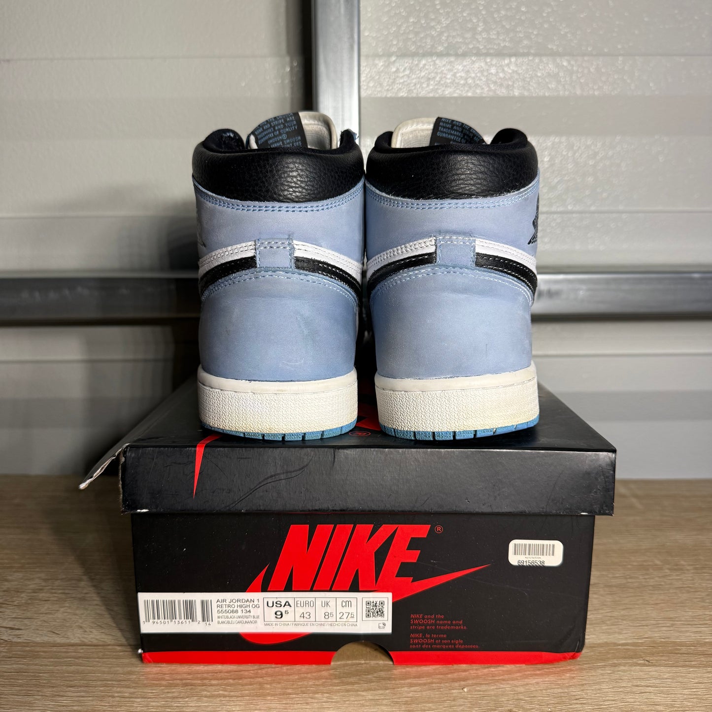 Size 9.5 - AJ 1 Retro High OG University Blue