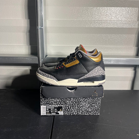 Size 10W - AJ 3 Retro Black Cement Gold