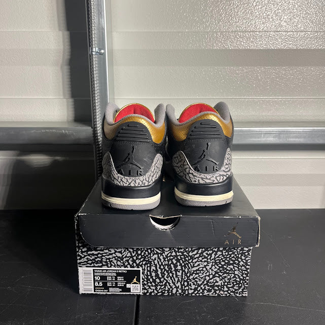 Size 10W - AJ 3 Retro Black Cement Gold