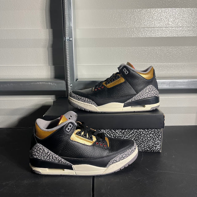 Size 10W - AJ 3 Retro Black Cement Gold