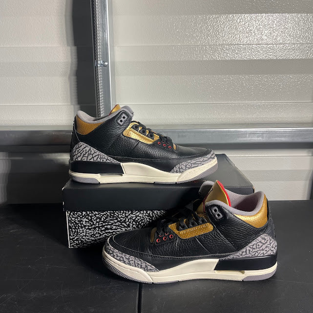 Size 10W - AJ 3 Retro Black Cement Gold