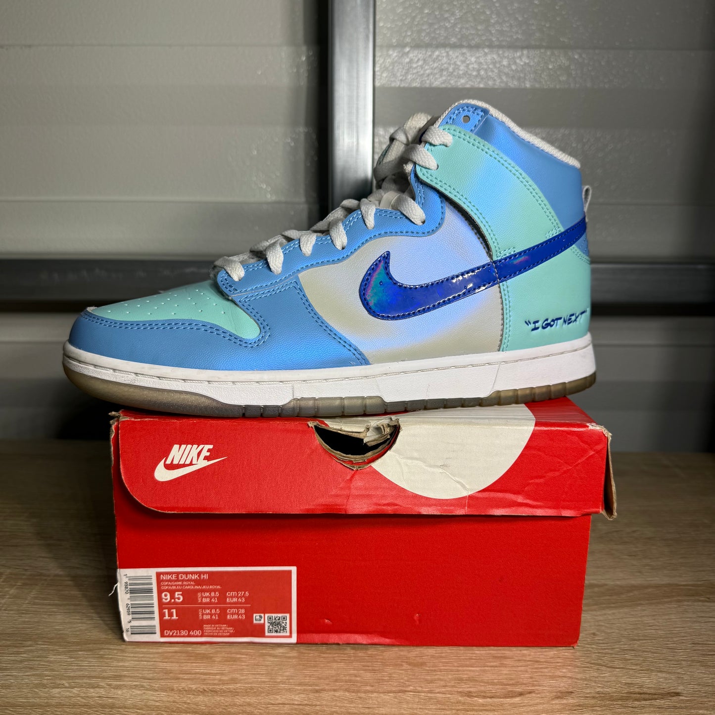 Size 9.5 - Dunk Hi I Got Next Game Royal