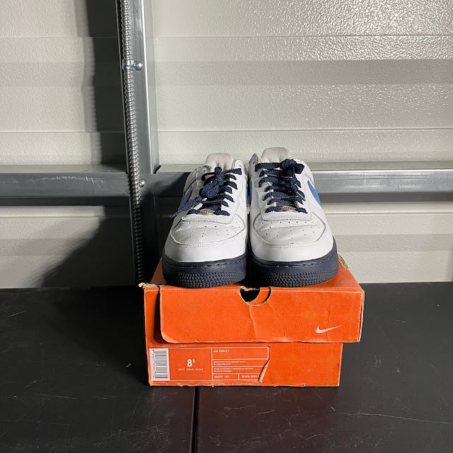 Size 8.5 - AF 1 Low White Blue Swoosh