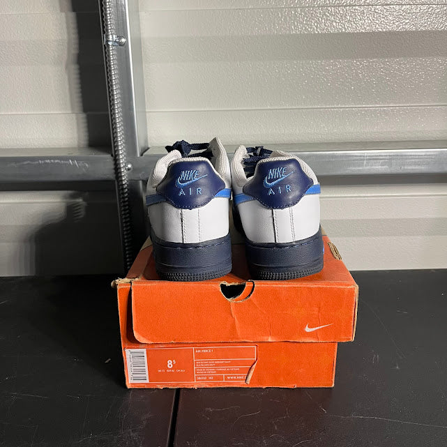 Size 8.5 - AF 1 Low White Blue Swoosh