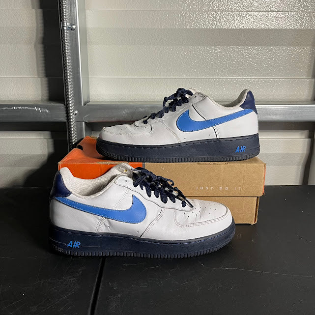 Size 8.5 - AF 1 Low White Blue Swoosh
