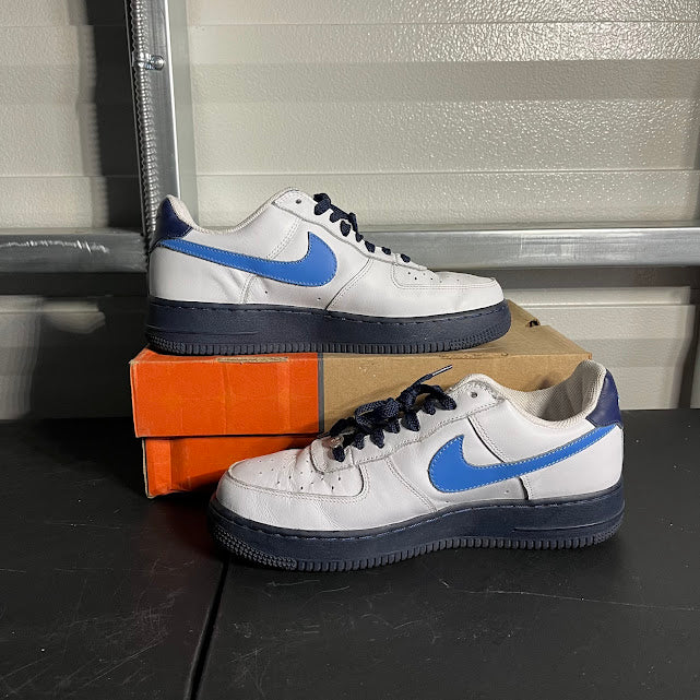 Size 8.5 - AF 1 Low White Blue Swoosh