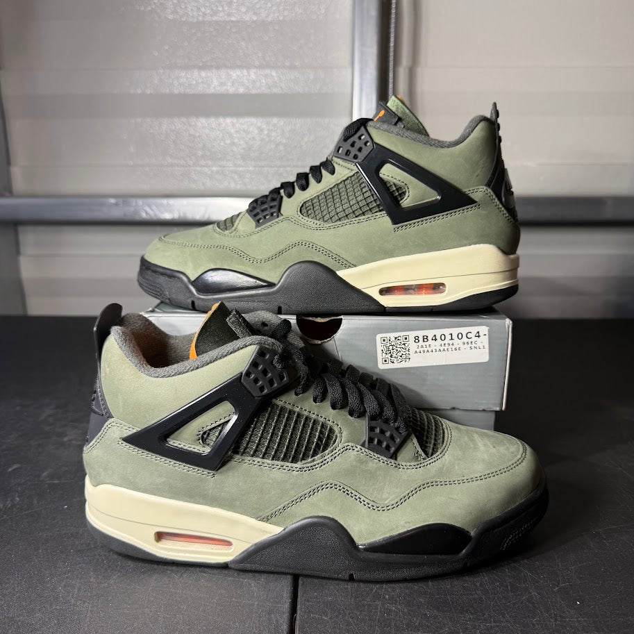 Size 9.5 - AJ 4 Retro Undefeated Deep Green and Clementine