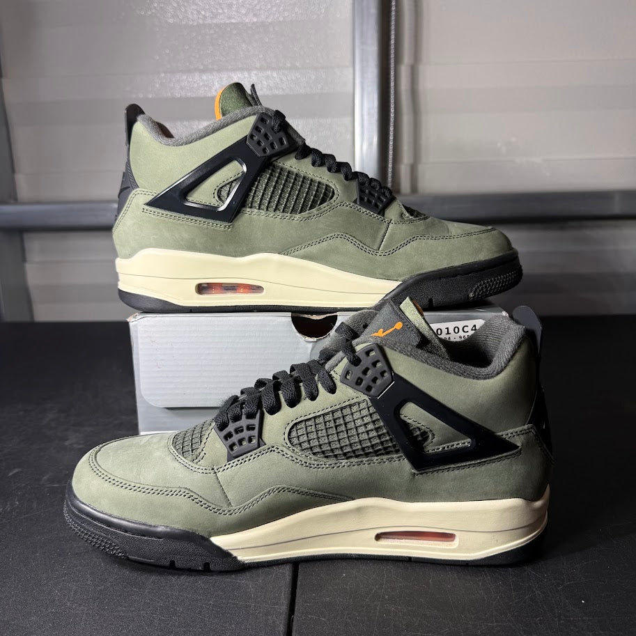 Size 9.5 - AJ 4 Retro Undefeated Deep Green and Clementine