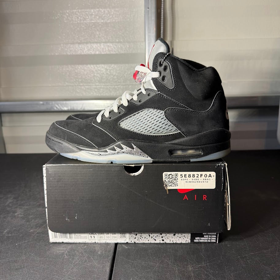 Size 11 - AJ 5 Retro Black Metallic Reimagined
