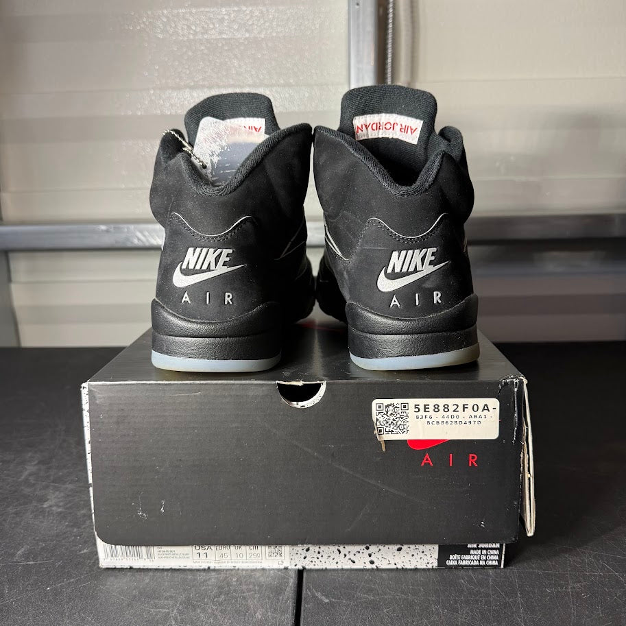 Size 11 - AJ 5 Retro Black Metallic Reimagined