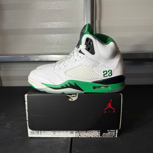 Size 8.5W - AJ 5 Retro Lucky Green