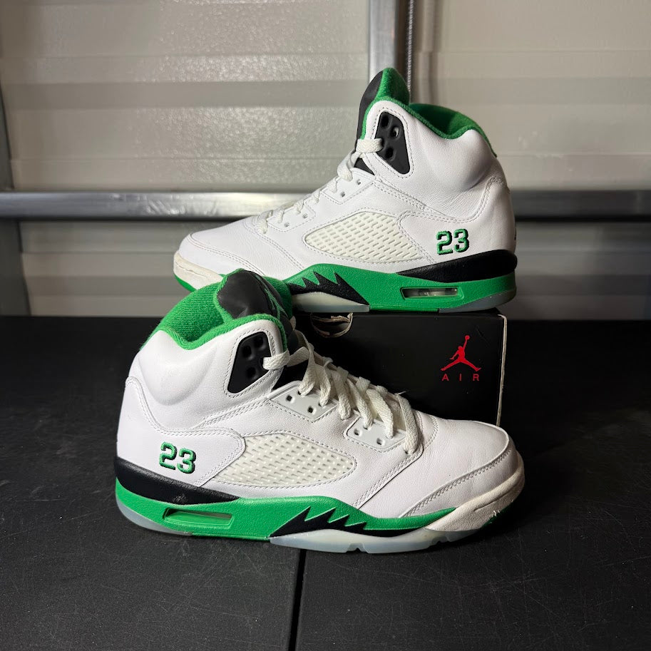 Size 8.5W - AJ 5 Retro Lucky Green
