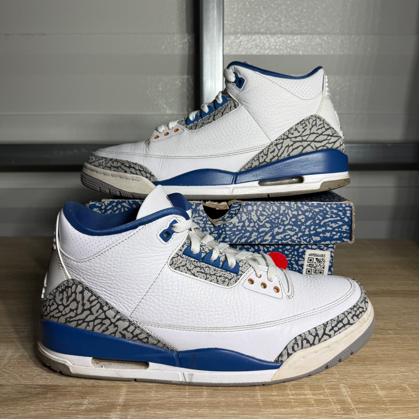 Size 10.5 - AJ 3 Retro Wizards White Blue