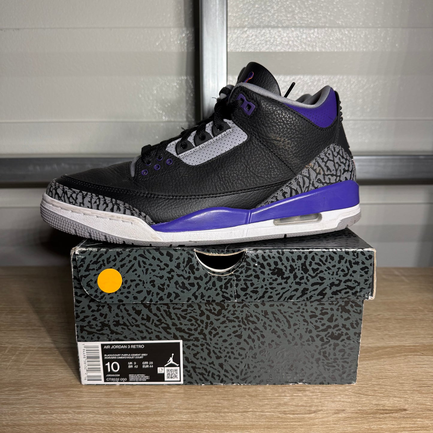 Size 10 - AJ 3 Retro Court Purple