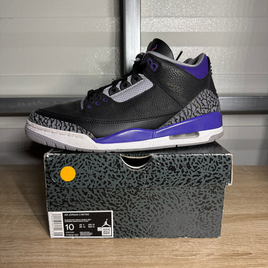 Size 10 - AJ 3 Retro Court Purple