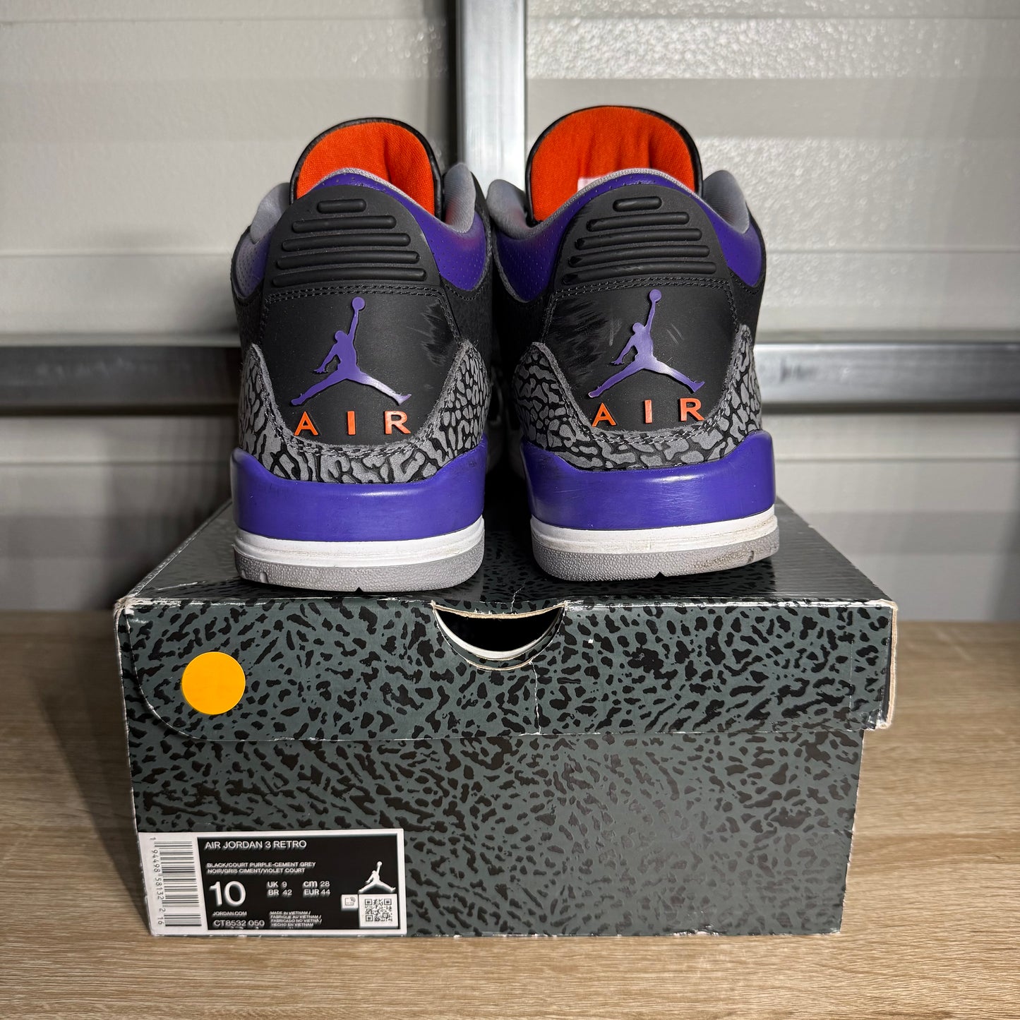 Size 10 - AJ 3 Retro Court Purple