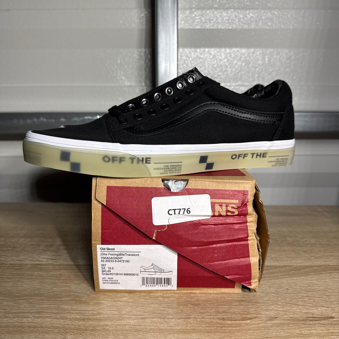 Size 10.5 - V Old Skool OTW Foxing Translucent Black