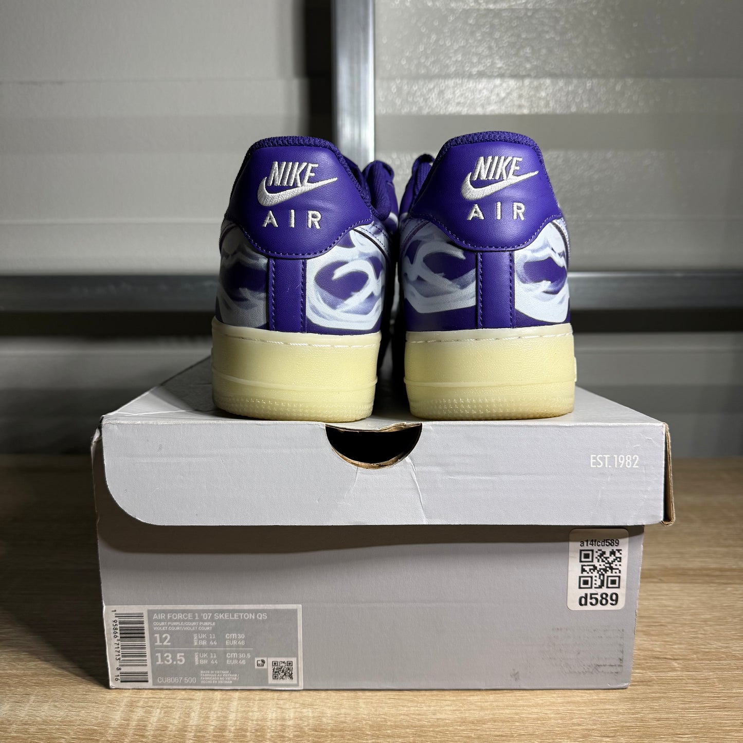 Size 12 - AF 1 Low '07 QS Purple Skeleton Halloween