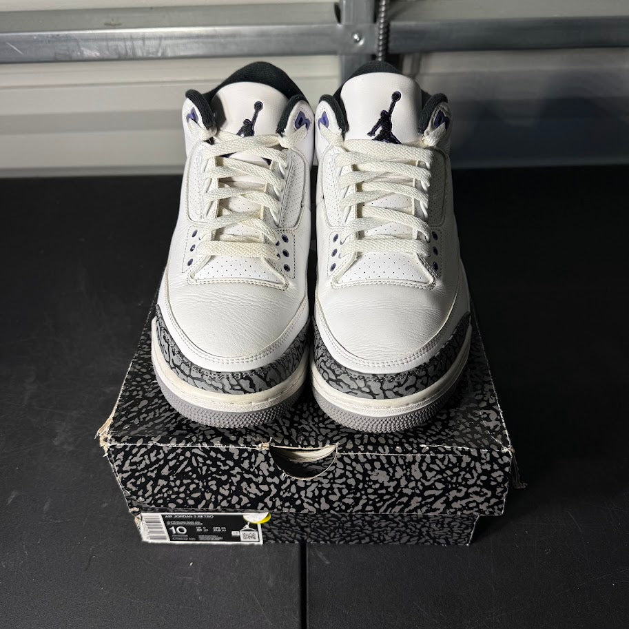 Size 10 - AJ 3 Retro Dark Iris