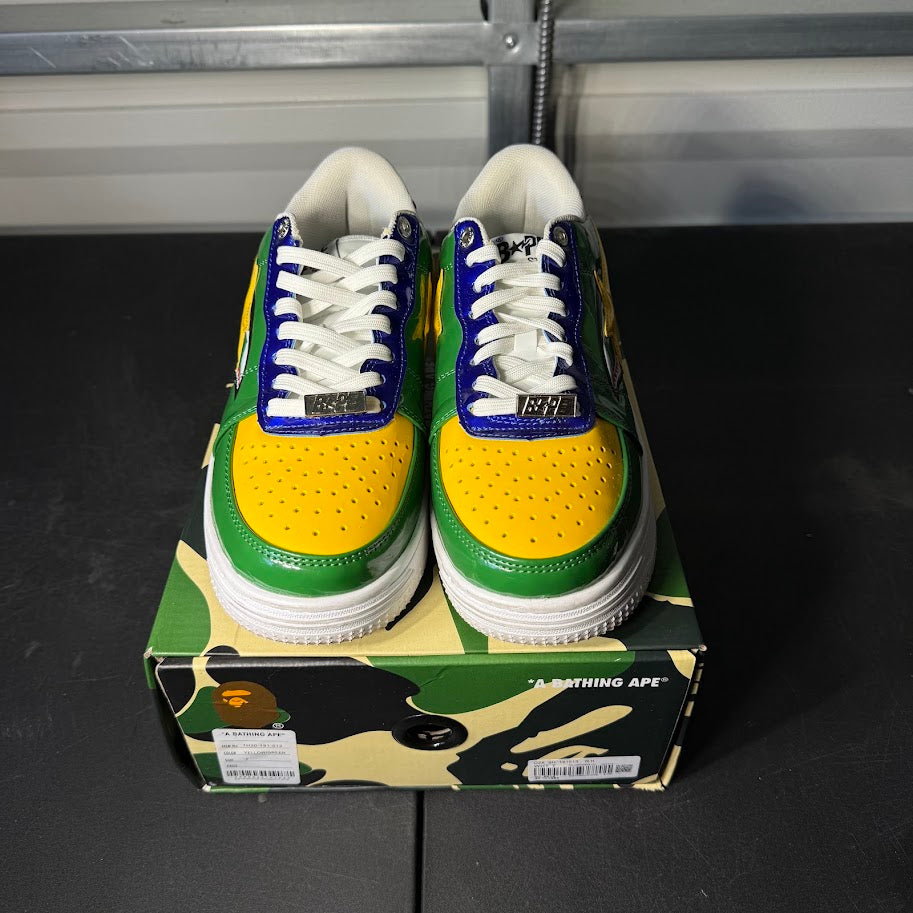 Size 7 - BAPE Bapesta Low M2 205h Anniversary Patent Green Shark