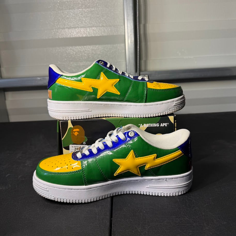 Size 7 - BAPE Bapesta Low M2 205h Anniversary Patent Green Shark