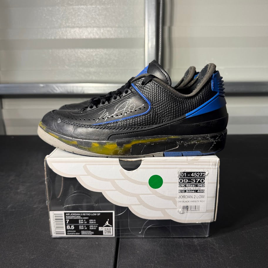 Size 7 - AJ 2 Retro Low Off-White Black Varsity Royal