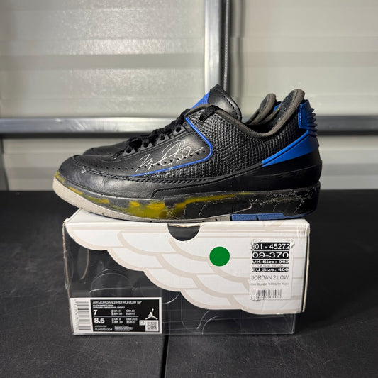 Size 7 - AJ 2 Retro Low Off-White Black Varsity Royal