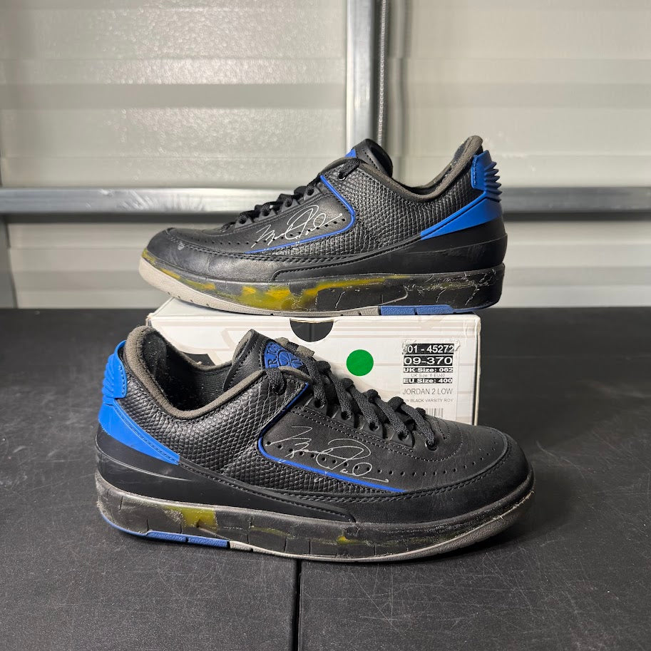 Size 7 - AJ 2 Retro Low Off-White Black Varsity Royal