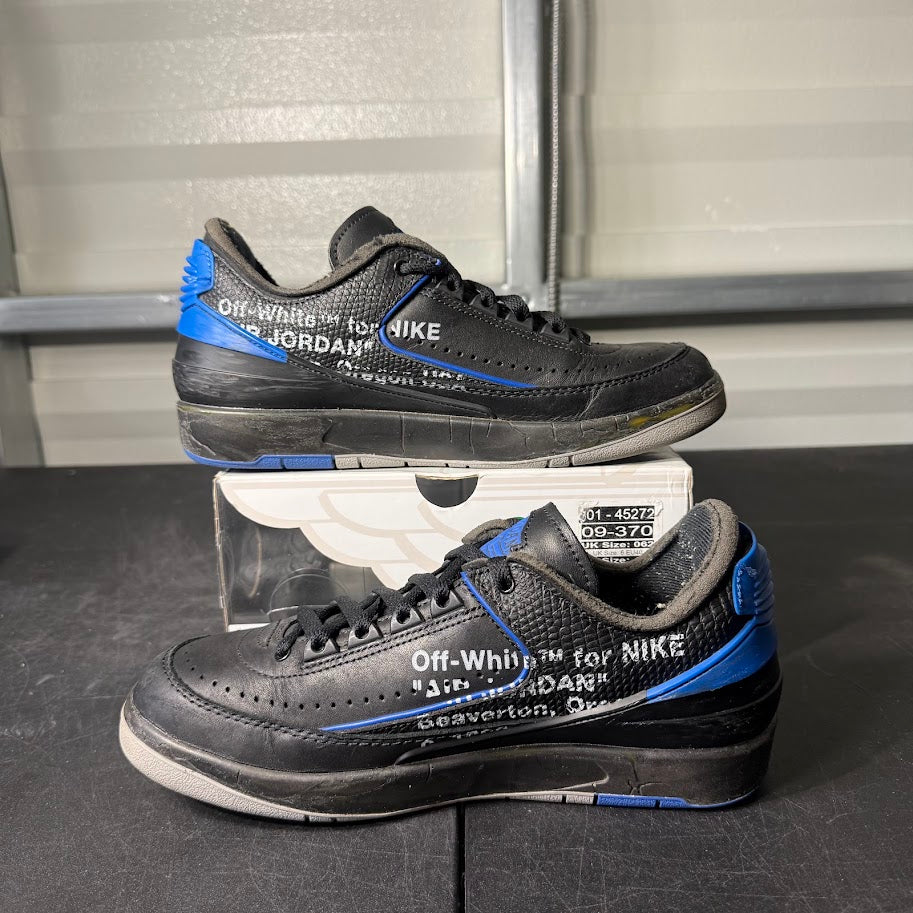 Size 7 - AJ 2 Retro Low Off-White Black Varsity Royal