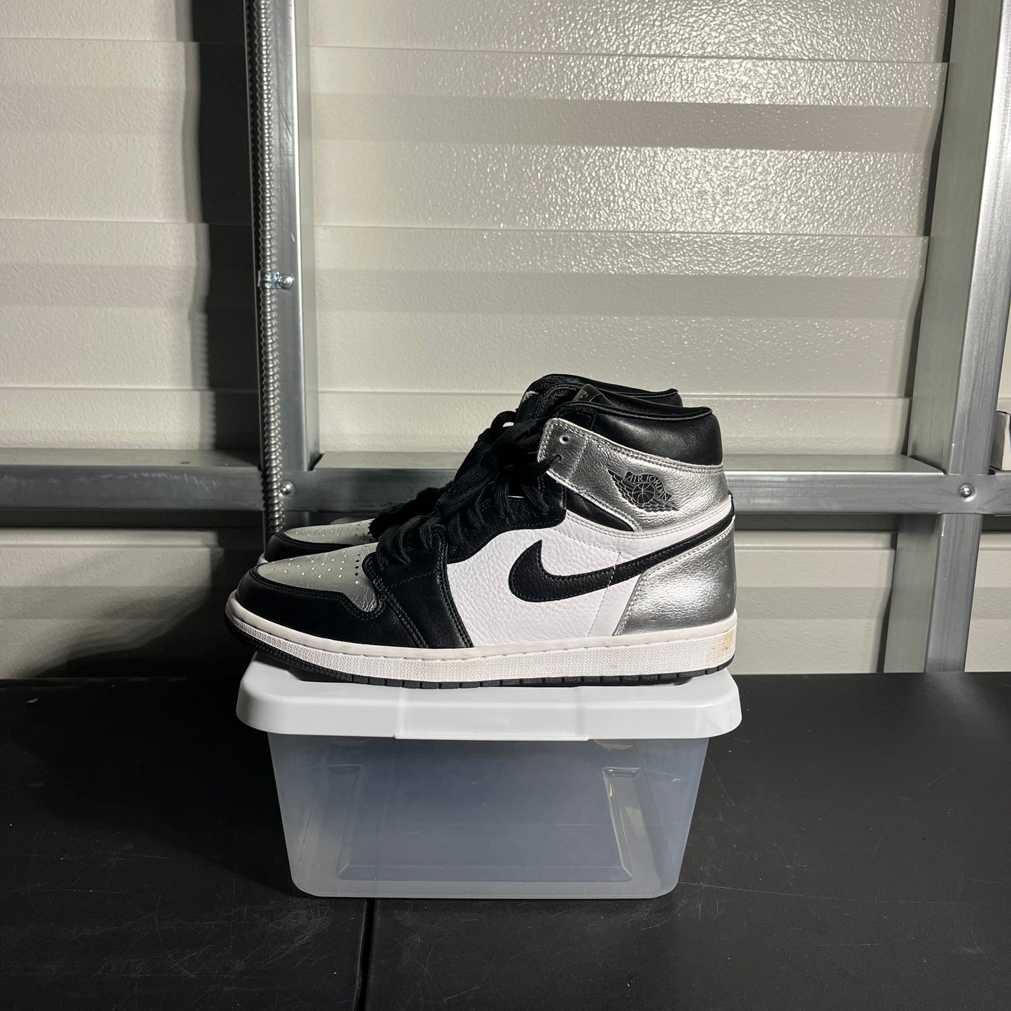 Size 12W - AJ 1 Retro High Silver Toe